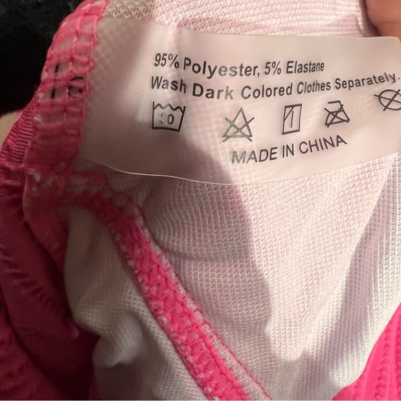 Women's Shein Pink One-Piece Swimsuit Size Large-NWT Slimming Tummy Rushing - Picture 7 of 9